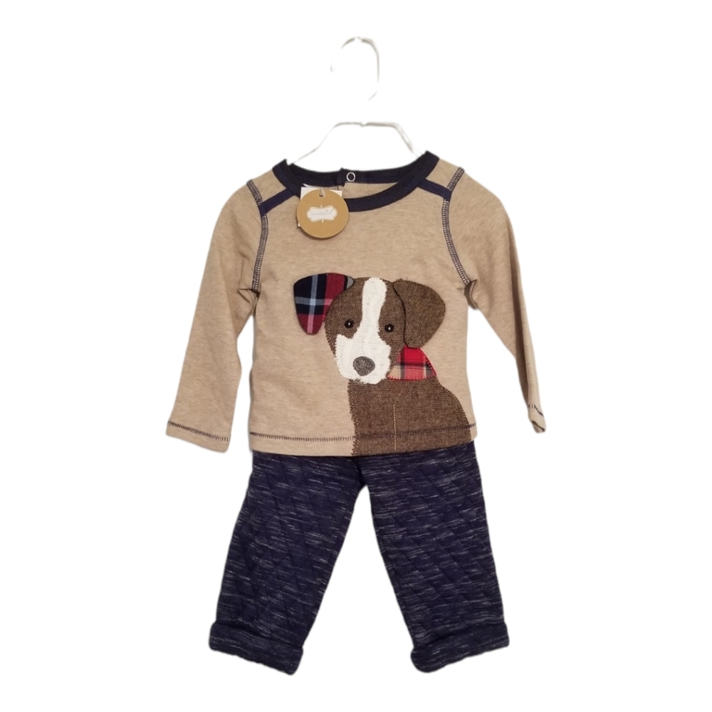 NWT Baby 0-6 Month Puppy Pant Set Mud Pie